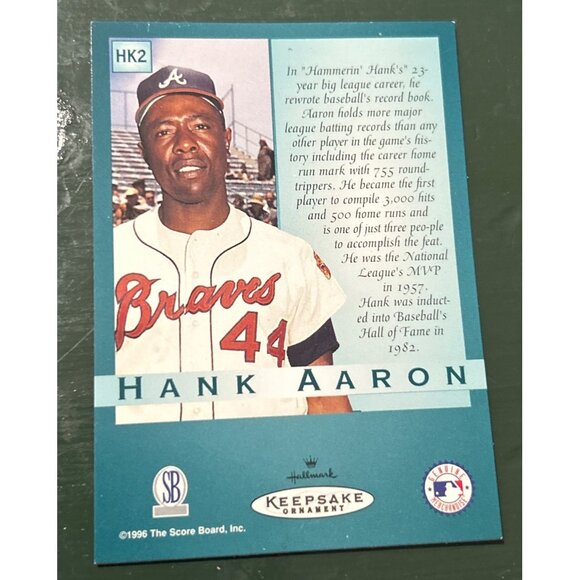 Hallmark Keepsake Ornament Hank Aaron 1997 Collectors Series At The Ballpark - Picture 5 of 7